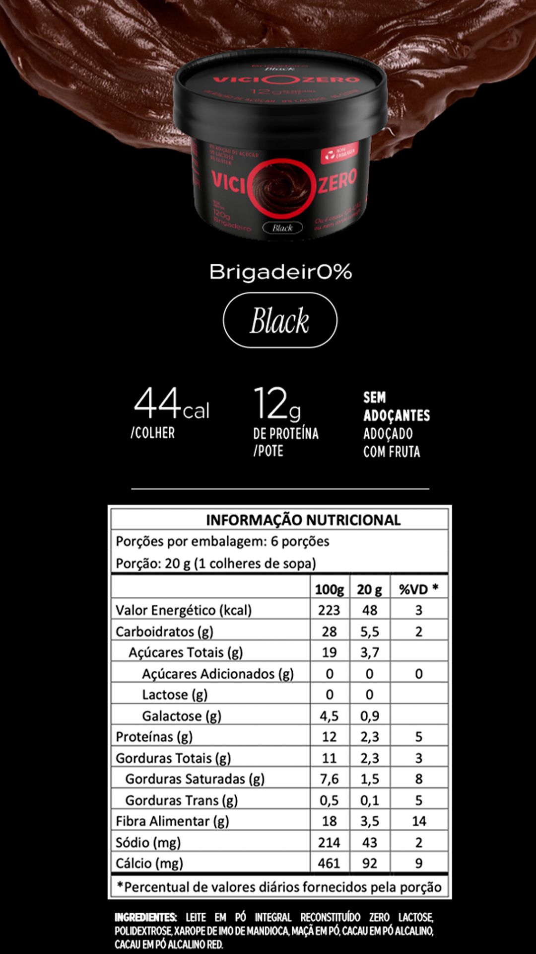 Rótulo completo do sabor Black
